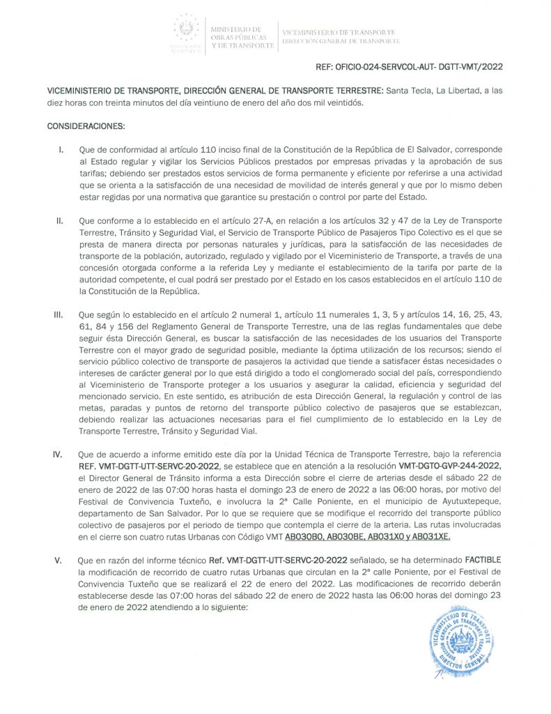 Resolución de modificación temporal de recorridos y paradas de las rutas AB030B0, AB030BE, AB031X0, AB031XE