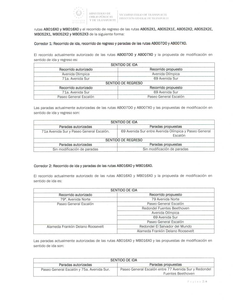 Resolución de modificación temporal de recorridos y paradas de las rutas AB007D0, AB007X0, AB016X0, AB052X1, AB052X1E, AB052X2, AB052X2E, MB016X0, MB052X1, MB052X2 y MB052X3