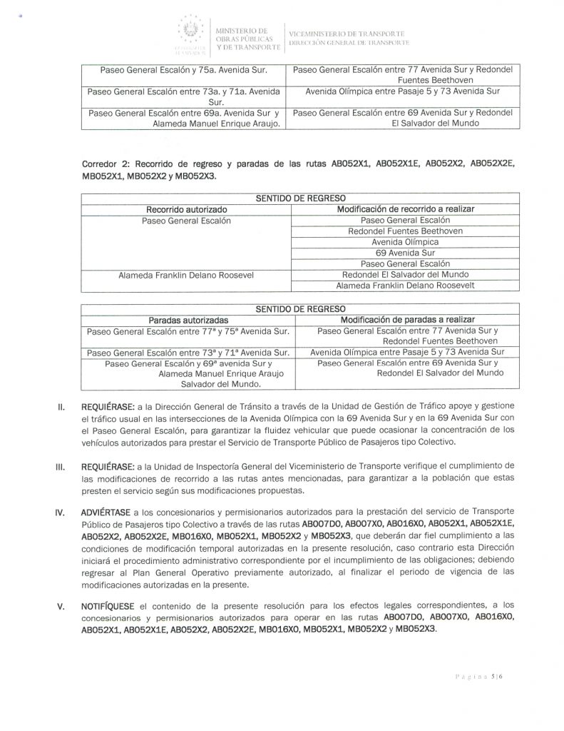 Resolución de modificación temporal de recorridos y paradas de las rutas AB007D0, AB007X0, AB016X0, AB052X1, AB052X1E, AB052X2, AB052X2E, MB016X0, MB052X1, MB052X2 y MB052X3