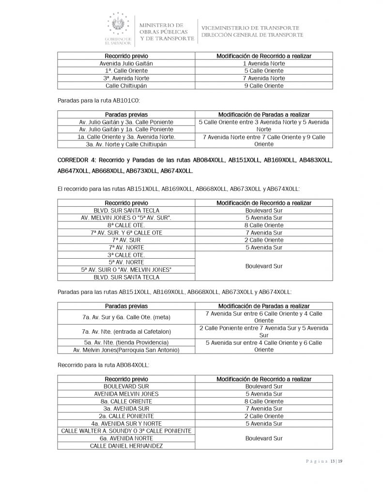 Resolución de modificación temporal de recorridos y paradas de las rutas AB097X0, AB101B1, AB101B2, AB101C0, AB101D0, AB101X1SS, AB647X0LL, MB001LL0, MB002X0LL, MB042B0, MB042B1, MB042C0, MB042E0, MB101B0, MB101D0, AB084X0LL, AB151X0LL, AB152X0LL, AB152XELL, AB169X0LL, AB668X0LL, AB673X0LL, AB674X0LL, MB152X0LL y AB483X0LL