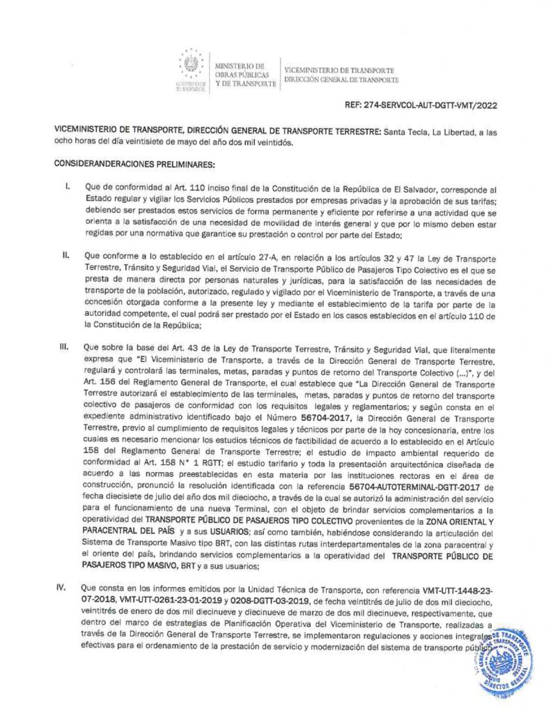 Resolución de modificación de los recorridos, paradas autorizadas y punto de retorno de la ruta AB 25